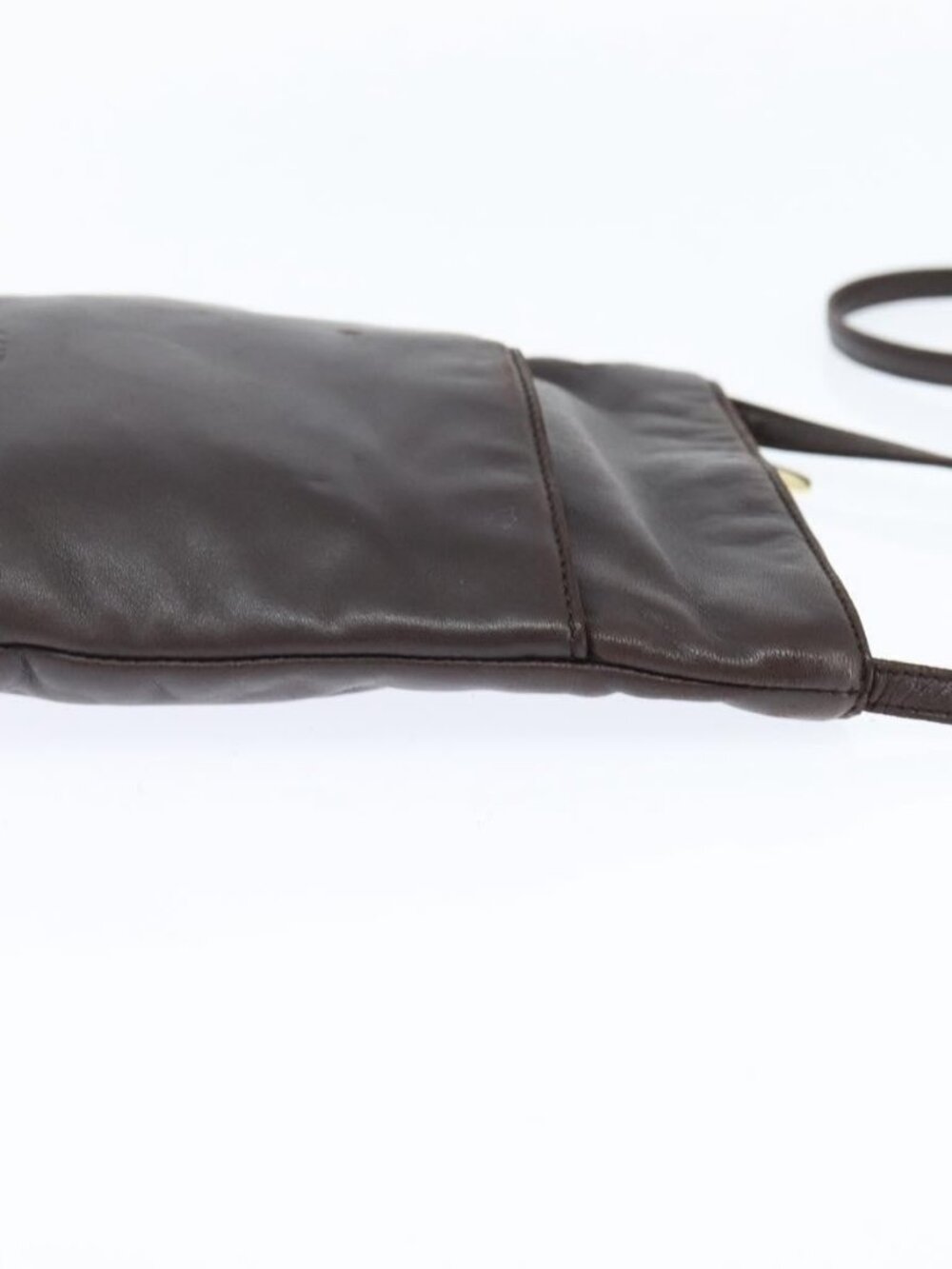 Authentic LOEWE Anagram Pouch Shoulder Bag Leather Dark Brown - Picture 11 of 16